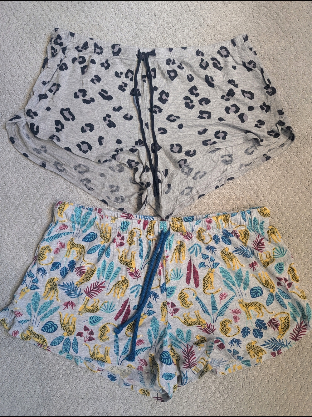 Cozy Printed Lounge Pajama Shorts Duo - Leopard & Jungle Cat Patterns